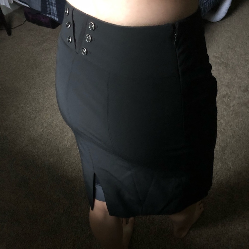 Black pencil skirt with back detail